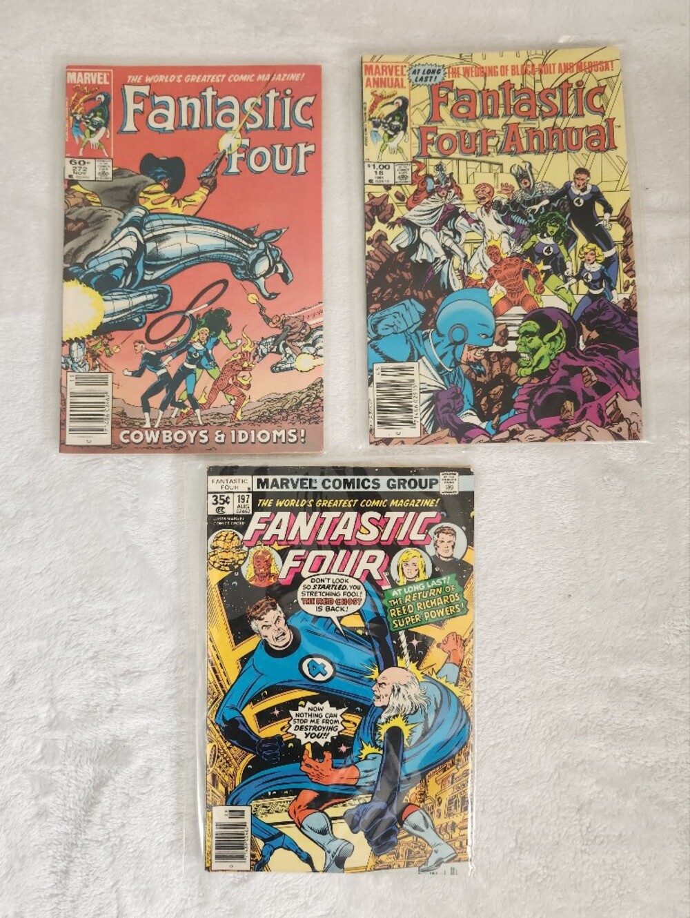 Fantastic Four #197 #260 Annual #18 Marvel Vintage Superheroes 3 Comic Books Lot